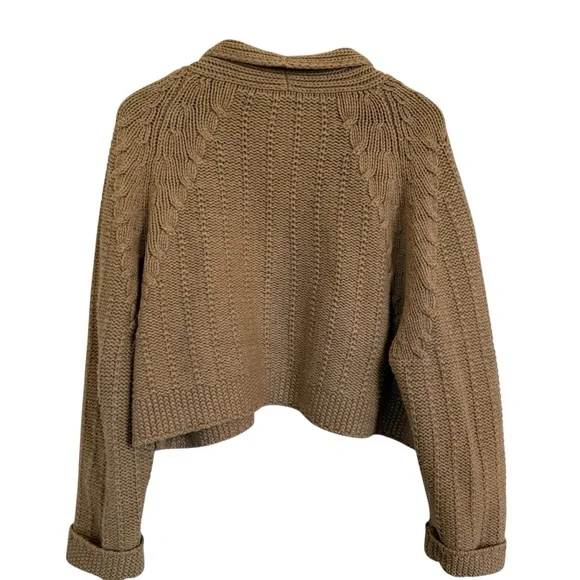 Chloé  Brown Cable Knit Cardigan Sweater – Women’s Size Med - Picture 6 of 14